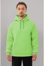  Premium Hoodie Electric neon yellow Man XS-44-Unisex-(Мужской)    Толстовка худи мужская электрический желтый премиум качества 340гр/м.кв 
