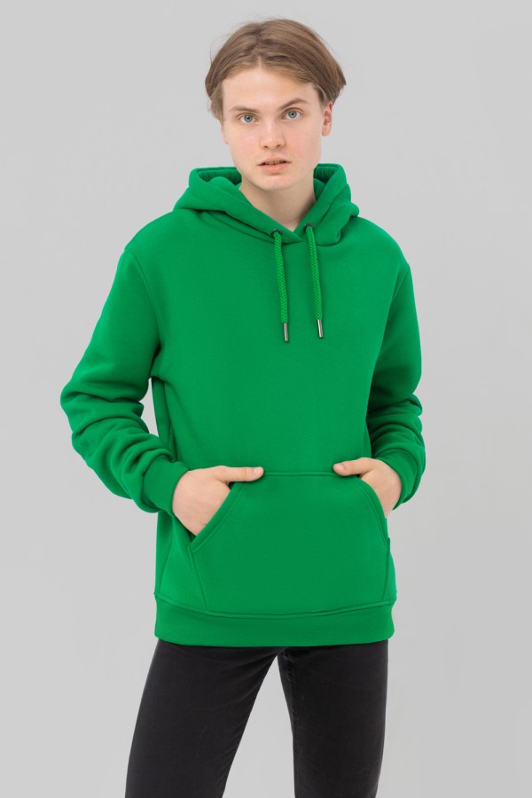  Premium Hoodie «Green Grass» Unisex Man M-48-Unisex-(Мужской)    Мужская худи зеленая с капюшоном премиум качества 320 гр/м.кв 