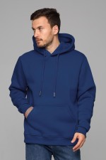  Premium Hoodie indigo Unisex Man XS-44-Unisex-(Мужской)    Мужская худи с капюшоном премиум качества индиго 340гр/м.кв 