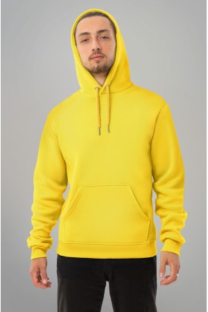 Худи мужская лимонно желтая премиум качества 340гр/м.кв