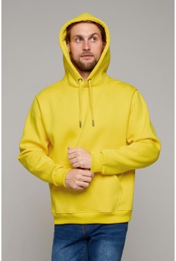 Худи мужская лимонно желтая премиум качества 340гр/м.кв