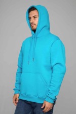  Premium Hoodie light turquoise unisex man XS-44-Unisex-(Мужской)    Толстовка худи мужская светло-бирюзовая премиум качества 340гр/м.кв 