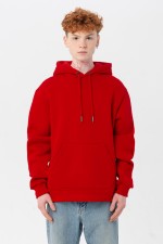  Premium Hoodie tomato red unisex man S-46-Unisex-(Мужской)    Мужская худи с капюшоном премиум томатный красный (краповый) 340гр/м.кв 