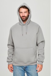 Мужская худи с капюшоном премиум Middle Grey (средне серый) 340гр/м.кв