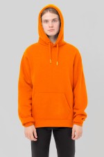  Premium Hoodie neon orange unisex man XS-44-Unisex-(Мужской)    Мужская худи с капюшоном премиум неоновый оранжевый 340гр/м.кв 