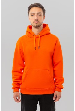 Мужская худи Оранжевая с капюшоном премиум качества 340гр/м.кв