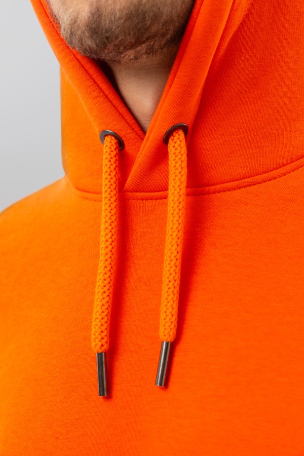 Мужская худи Оранжевая с капюшоном премиум качества 340гр/м.кв   Магазин Толстовок Premium Hoodie - Большие размеры