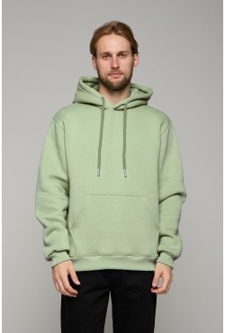 Мужская худи с капюшоном премиум качества цвет светлая фисташка 340гр/м.кв