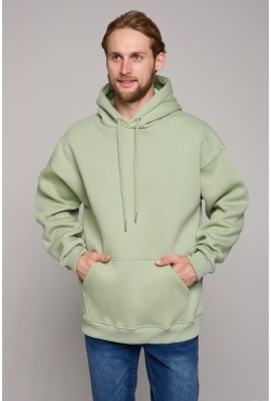Мужская худи с капюшоном премиум качества цвет светлая фисташка 340гр/м.кв