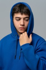 Мужское худи с капюшоном премиум качества ярко-синяя 340гр/м.кв   Магазин Толстовок Premium Hoodie Man