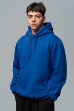 Мужское худи с капюшоном премиум качества ярко-синяя 340гр/м.кв   Магазин Толстовок Premium Hoodie Man