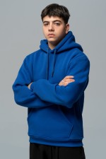 Мужское худи с капюшоном премиум качества ярко-синяя 340гр/м.кв   Магазин Толстовок Premium Hoodie Man