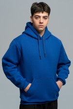 Мужское худи с капюшоном премиум качества ярко-синяя 340гр/м.кв   Магазин Толстовок Premium Hoodie Man
