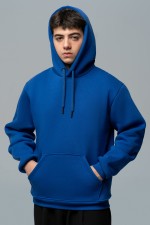 Мужское худи с капюшоном премиум качества ярко-синяя 340гр/м.кв   Магазин Толстовок Premium Hoodie Man