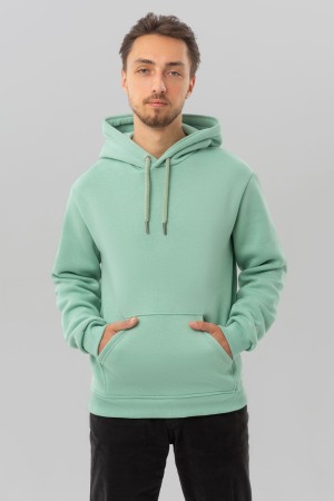 Мужская худи шалфей с капюшоном премиум качества 340гр/м.кв