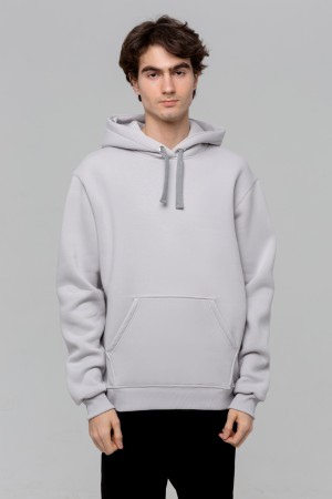 Мужское Худи с капюшоном премиум качества Дымчатый 340гр/м.кв