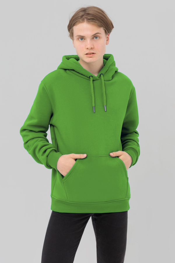  Premium Hoodie wasabi green unisex man XS-44-Unisex-(Мужской)    Мужская худи с капюшоном премиум зеленый васаби 340гр/м.кв 