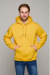 Худи мужская желтая премиум качества 340гр/м.кв