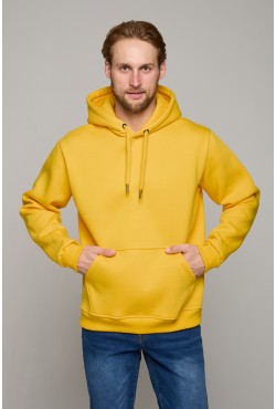 Худи мужская желтая премиум качества 340гр/м.кв