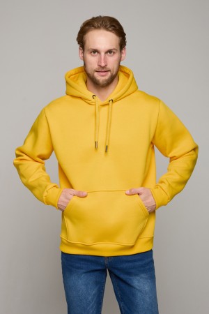 Худи мужская желтая премиум качества 340гр/м.кв
