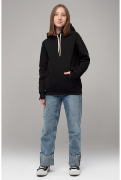 Подростковая худи премиум качества цвет черная (для девочек)