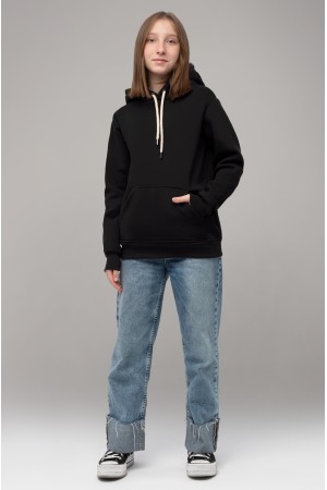 Подростковая худи премиум качества цвет черная (для девочек)