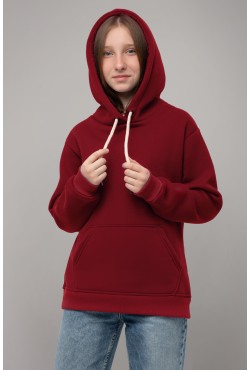 Подростковая худи премиум качества бордовая (для девочек)