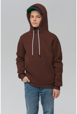Подростковое худи премиум качества коричневого цвета (на мальчика)