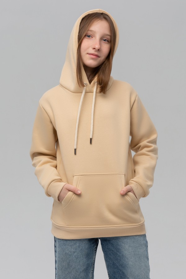  Teenage hoodie premium quality color "Cream" M-40-42-Teenage-(Подростковый)    Подростковое худи премиум качества цвет Кремовый 340гр 