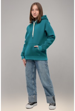 Подростковая худи премиум качества изумрудная (для девочек)