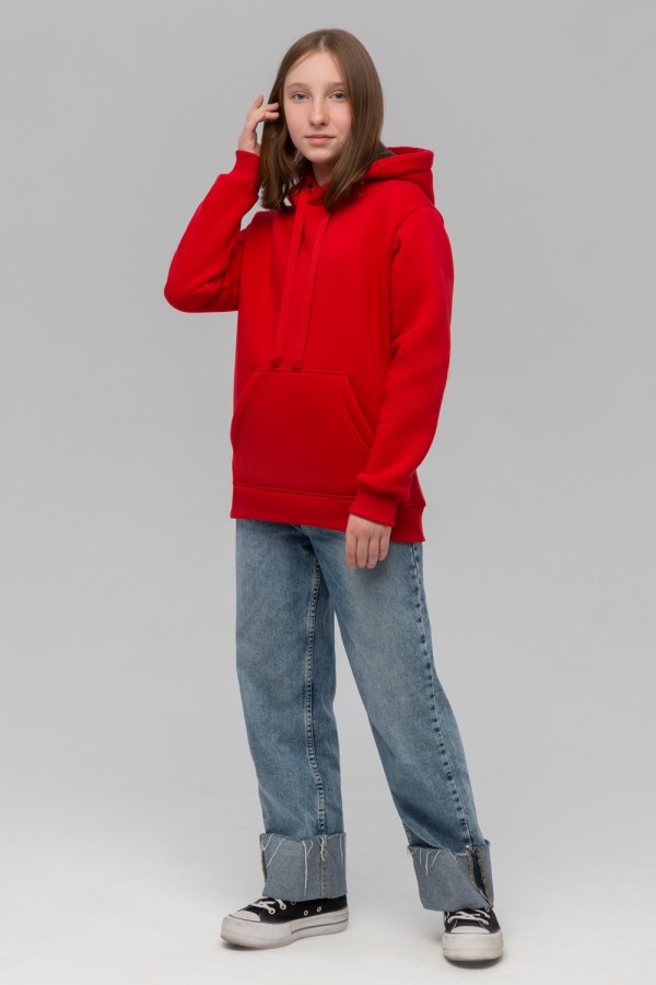 Подростковое худи премиум качества цвет Красный 340гр   Магазин Толстовок Подростковые Худи Премиум / Premium Teenage Hoodie