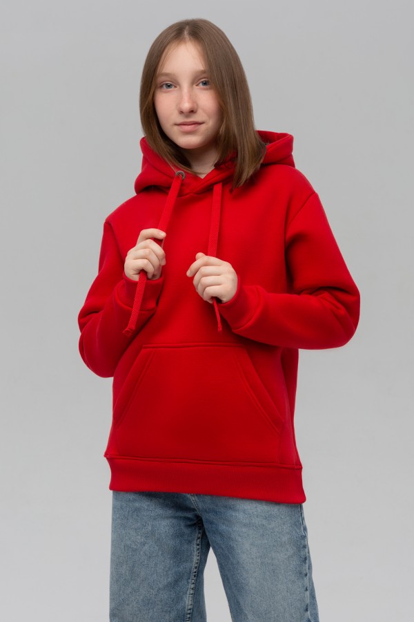  Teenage hoodie premium quality color "Red" L-42-44-Teenage-(Подростковый)    Подростковое худи премиум качества цвет Красный 340гр 