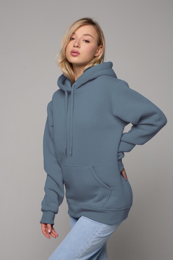  Premium Hoodie Baikal Woman L-44-46-Woman-(Женский)    Женская худи с капюшоном премиум цвет байкал 340гр/м.кв 