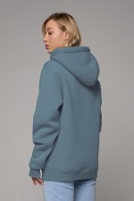Женская худи с капюшоном премиум цвет байкал 340гр/м.кв   Магазин Толстовок Premium Hoodie Woman