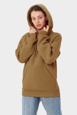 Premium hoodie caramel beige woman XS-38-40-Woman-(Женский)    Женская худи с капюшоном премиум цвет карамель (темно-бежевый) 340гр/м.кв 