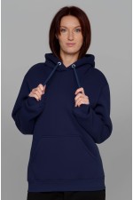  Premium Hoodie Rich Dark Blue Unisex Woman XS-38-40-Woman-(Женский)    Женская худи с капюшоном премиум темно-синяя 340гр/м.кв 