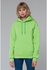  Premium Hoodie neon electric yellow Woman 3XL-50-52-Woman-(Женский)    Женская худи с капюшоном премиум зимняя электрический желтый неон 340гр/м.кв 