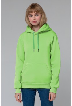Женская худи с капюшоном премиум зимняя электрический желтый неон 340гр/м.кв