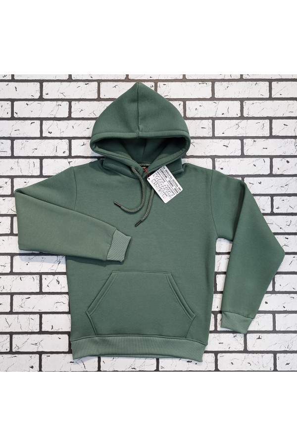 Толстовка мужская цвет Эвкалипт с капюшоном премиум качества 340гр/м.кв   Магазин Толстовок Premium Hoodie Man