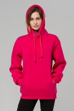 Женская худи с капюшоном малиновая (фуксия) премиум 340гр/м.кв