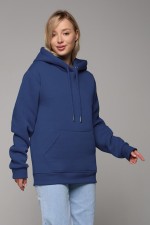  Premium Hoodie indigo woman 3XL-50-52-Woman-(Женский)    Женская Худи с капюшоном премиум индиго 360гр/м.кв 