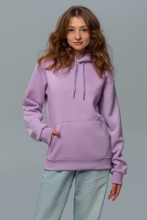 Женская худи с капюшоном премиум лавандовая (сиреневая) 340гр/м.кв