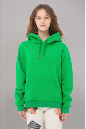 Женская худи с капюшоном премиум качества светло-зеленая 340гр/м.кв
