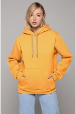  Premium Hoodie mango Unisex Woman XS-38-40-Woman-(Женский)    Женская худи с капюшоном премиум цвет манго утепленная 340 гр 