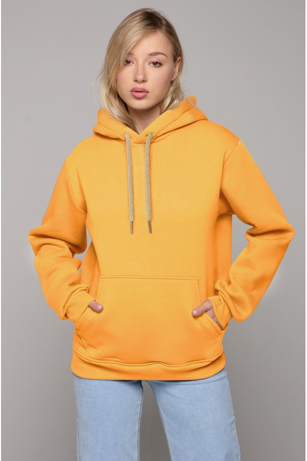  Premium Hoodie mango Unisex Woman XS-38-40-Woman-(Женский)    Женская худи с капюшоном премиум цвет манго утепленная 340 гр 