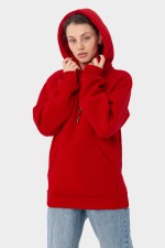  Premium hoodie tomato red color woman XS-38-40-Woman-(Женский)    Женская худи с капюшоном премиум томатный красный (краповый)  340гр/м.кв 