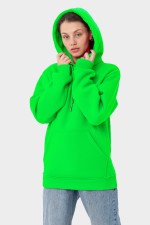  Premium hoodie neon green color woman XS-38-40-Woman-(Женский)    Женская худи с капюшоном премиум неоновый зеленый 340гр/м.кв 
