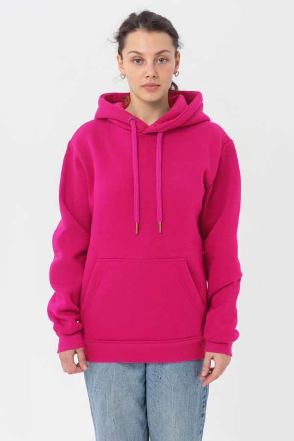  Premium hoodie neon pink woman XS-38-40-Woman-(Женский)    Женская худи с капюшоном премиум цвет неоновый розовый 340гр/м.кв 