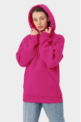 Женская худи с капюшоном премиум цвет неоновый розовый 340гр/м.кв