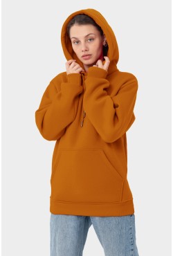 Женская худи с капюшоном премиум тыквенный оранжевый 340гр/м.кв